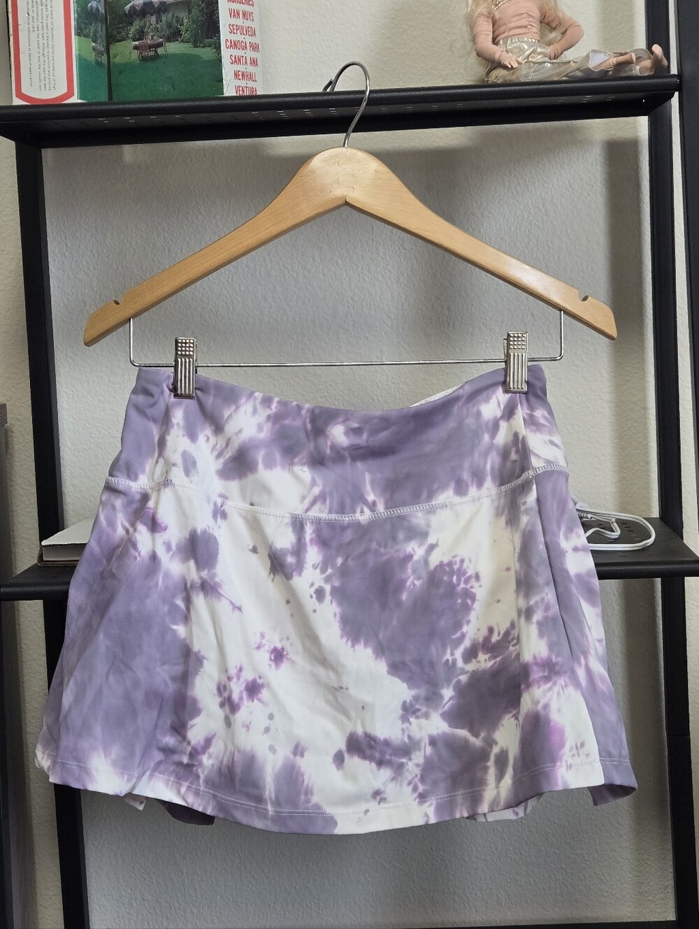 Purple and White Tie-Dye Athletic Skort
